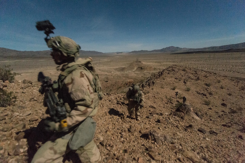 3rd Cavalry Regiment Soldiers conduct night patrol