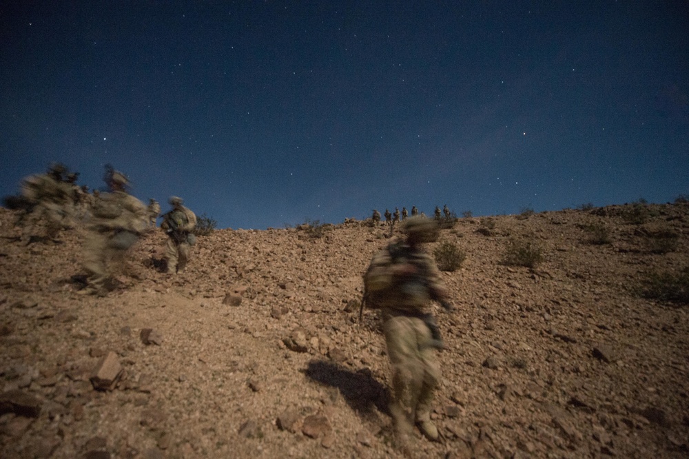 3rd Cavalry Regiment Soldiers conduct night patrol