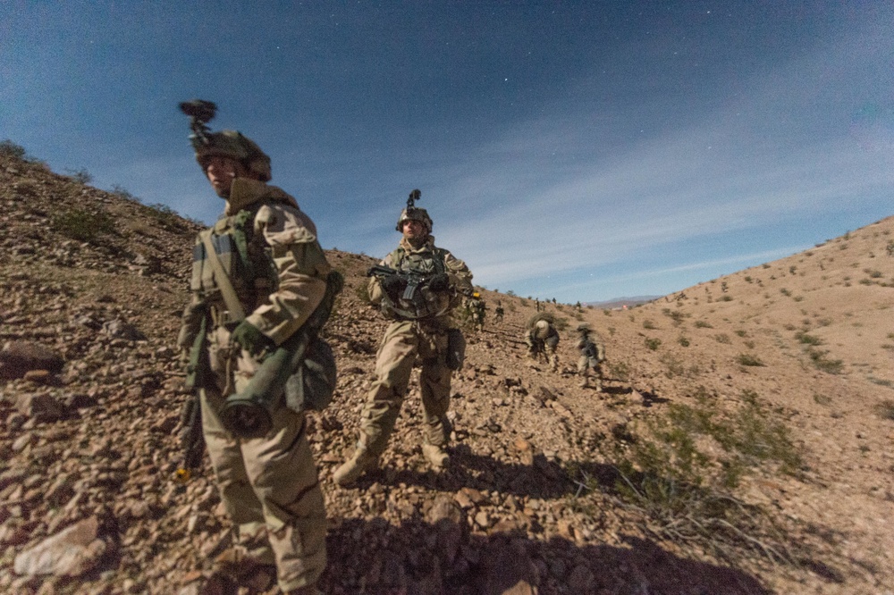 3rd Cavalry Regiment Soldiers conduct night patrol