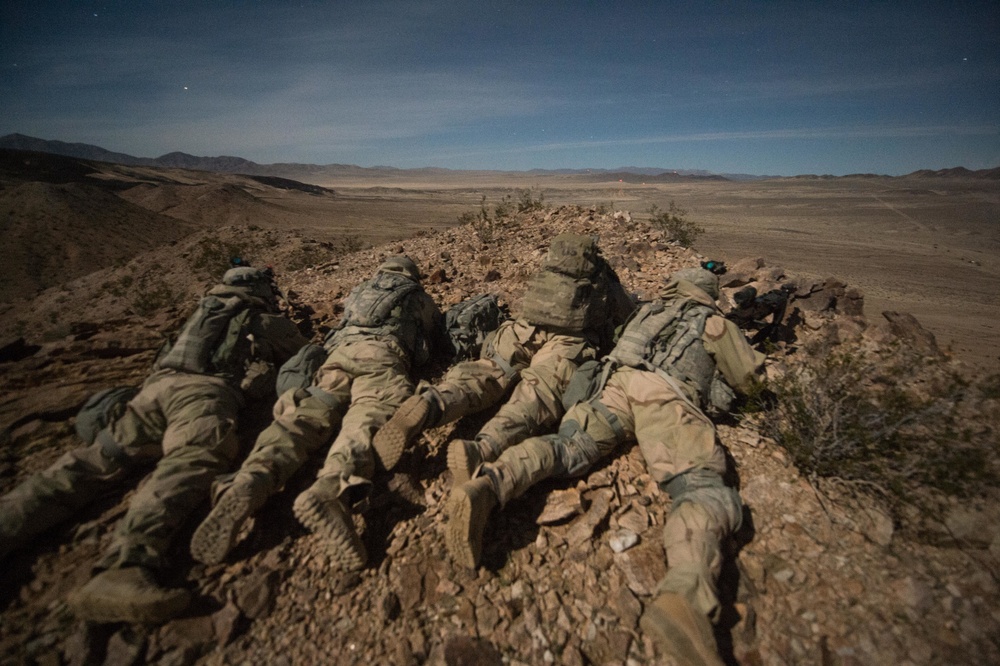 3rd Cavalry Regiment Soldiers conduct night patrol