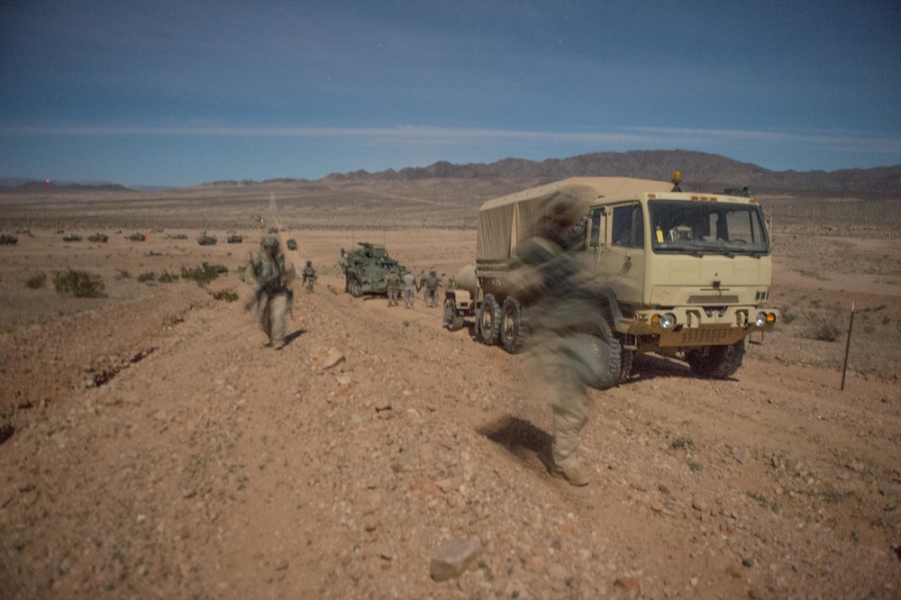 3rd Cavalry Regiment Soldiers conduct night patrol