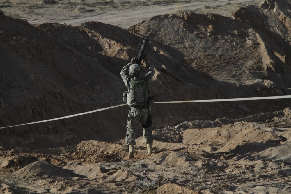 Soldier trains at NTC