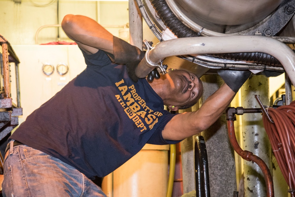 Engine Maintenance Aboard USNS 1st LT Jack Lummus