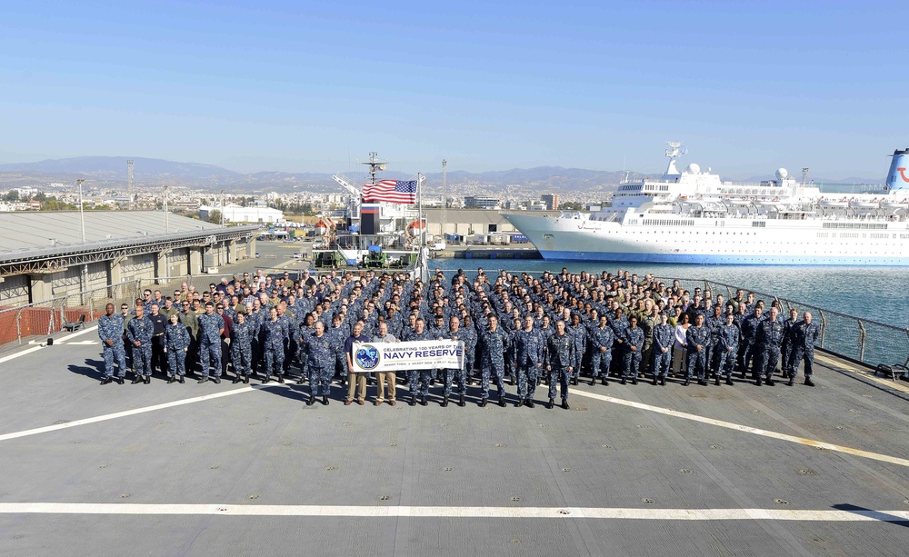 USS Mount Whitney recognizes 100 years of the Naval Reserve