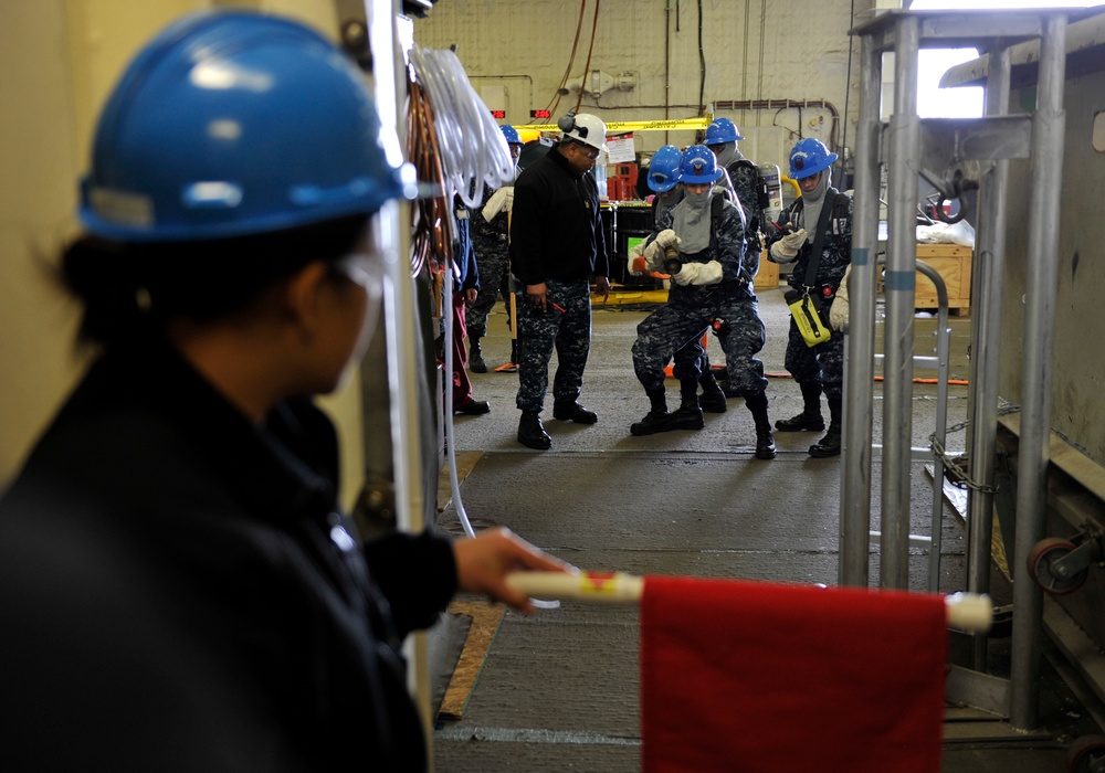 PCU Gerald R. Ford conducts general quarters drill