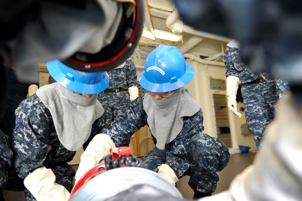 PCU Gerald R. Ford conducts general quarters drill