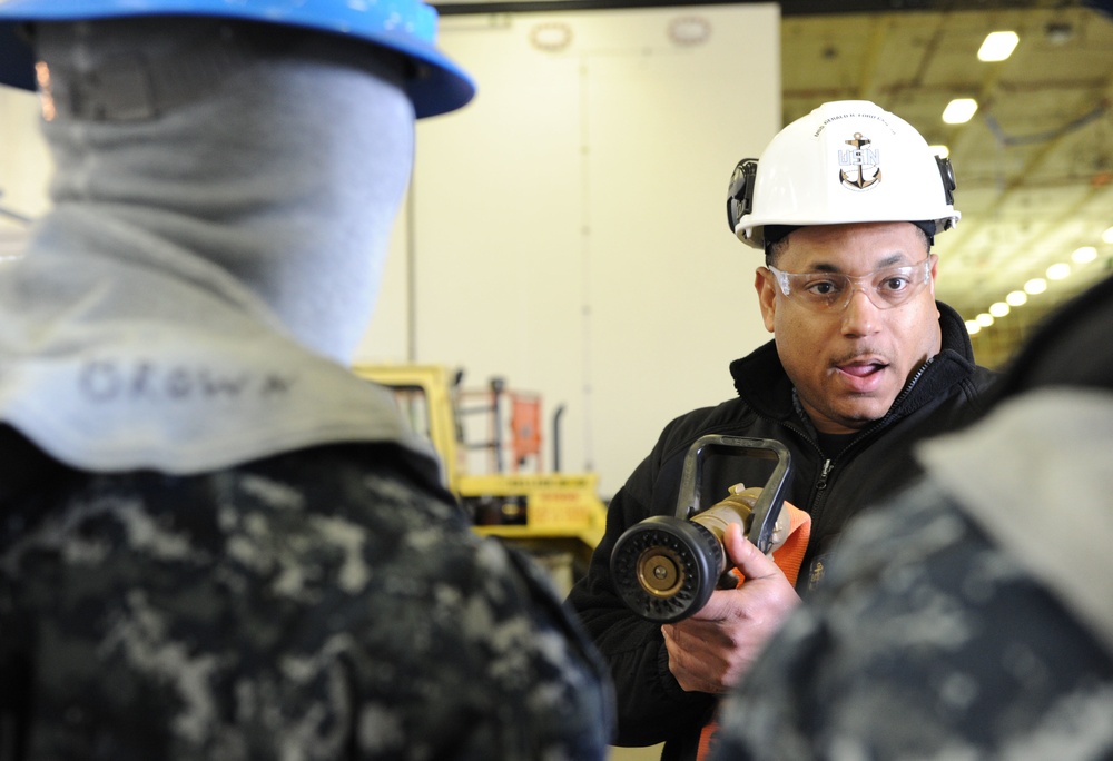 PCU Gerald R. Ford conducts general quarters drill