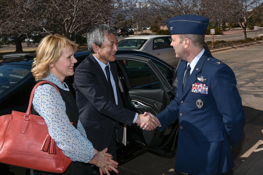21st Space Wing commander greets consul general of Japan