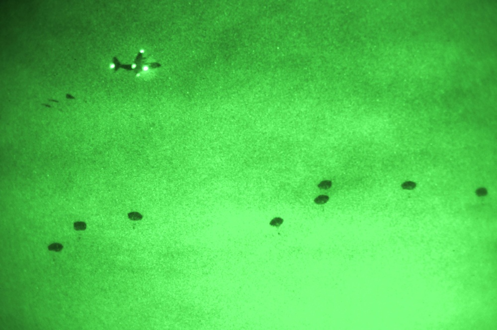 Paratrooper night jump