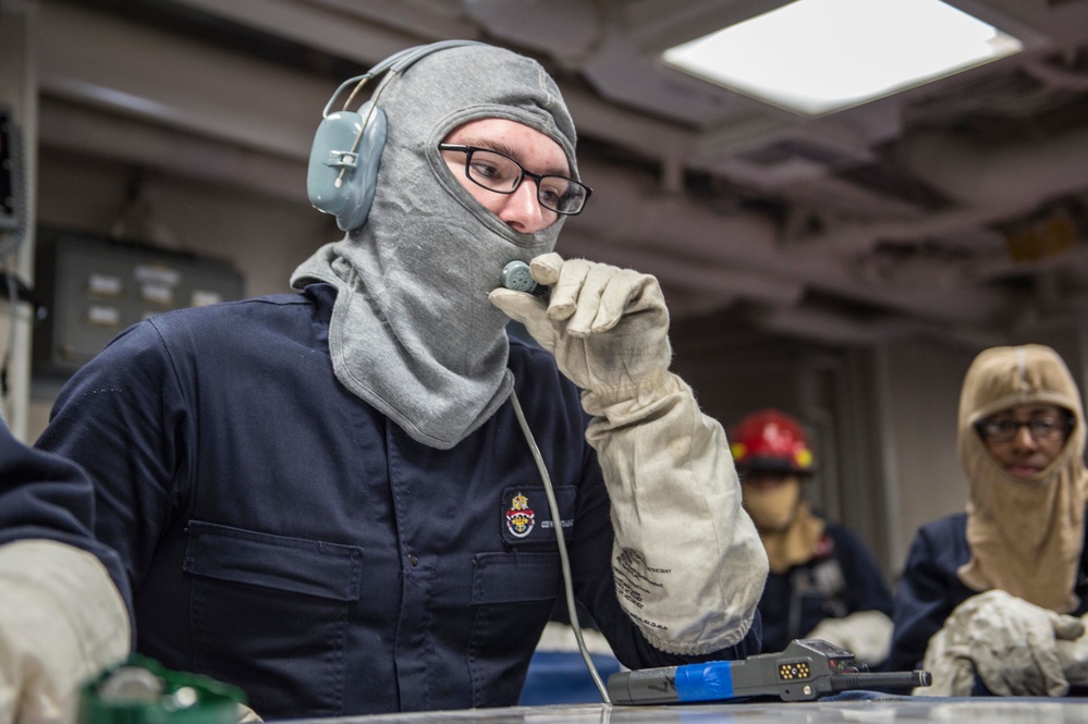 USS Antietam general quarters drill