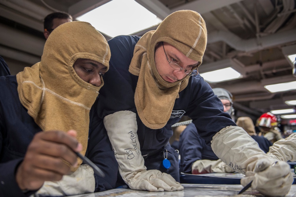USS Antietam general quarters drill