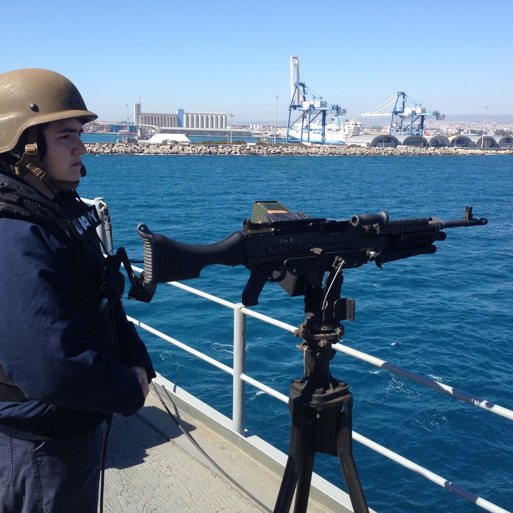 USS Mount Whitney underway in Cyprus