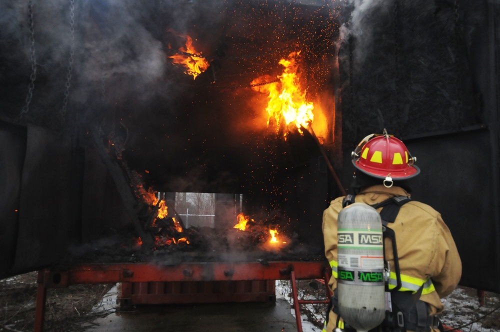 110th Attack Wing Firefighters flashover training