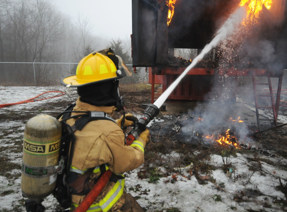 110th Attack Wing Firefighters flashover training