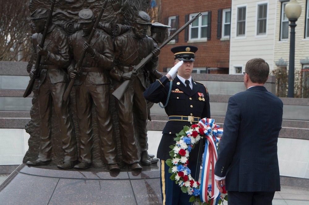 Secretary of defense visits African American Civil War Memorial