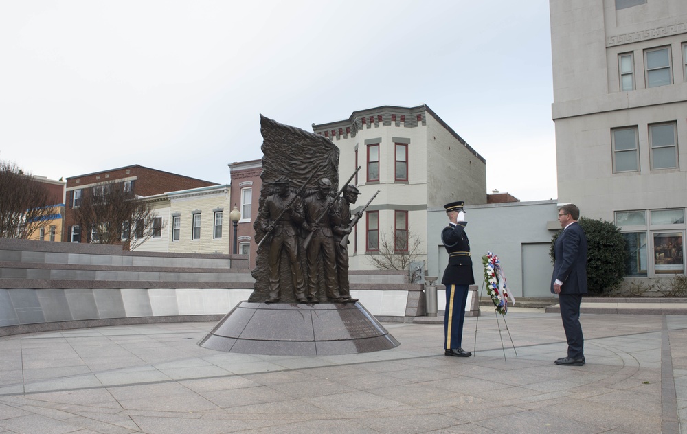 Secretary of defense visits African American Civil War Memorial