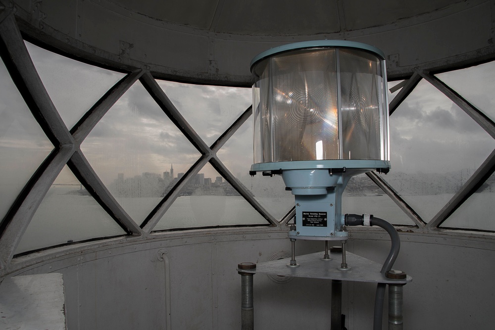 Coast Guard conducts maintenance procedures for Alcatraz Lighthouse