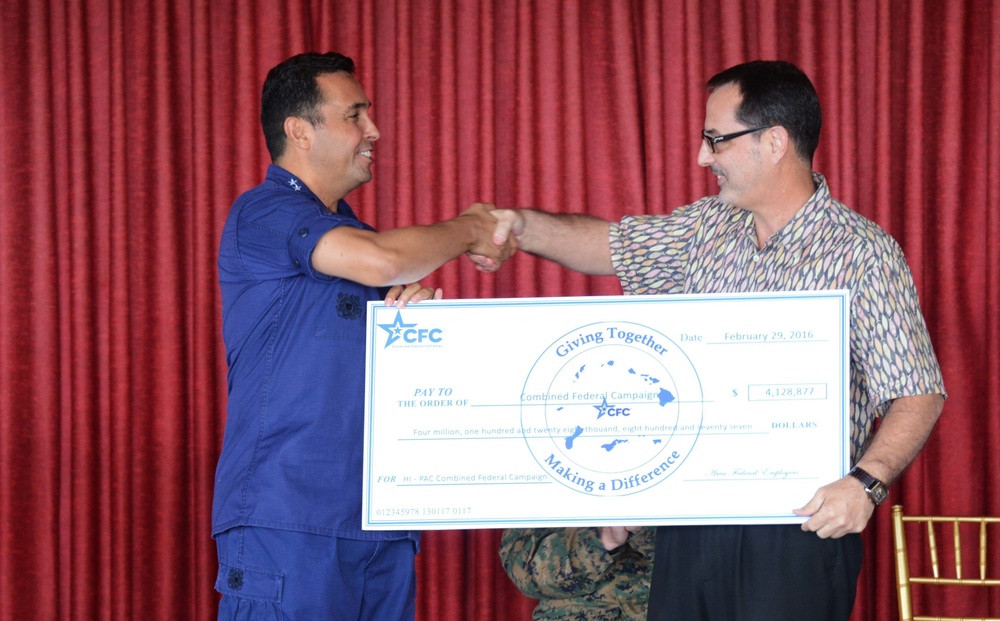 Coast Guard presents check to Hawaii-Pacific Combined Federal Campaign