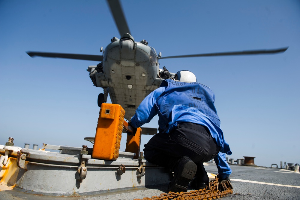 Flight operations aboard USS Gonzalez