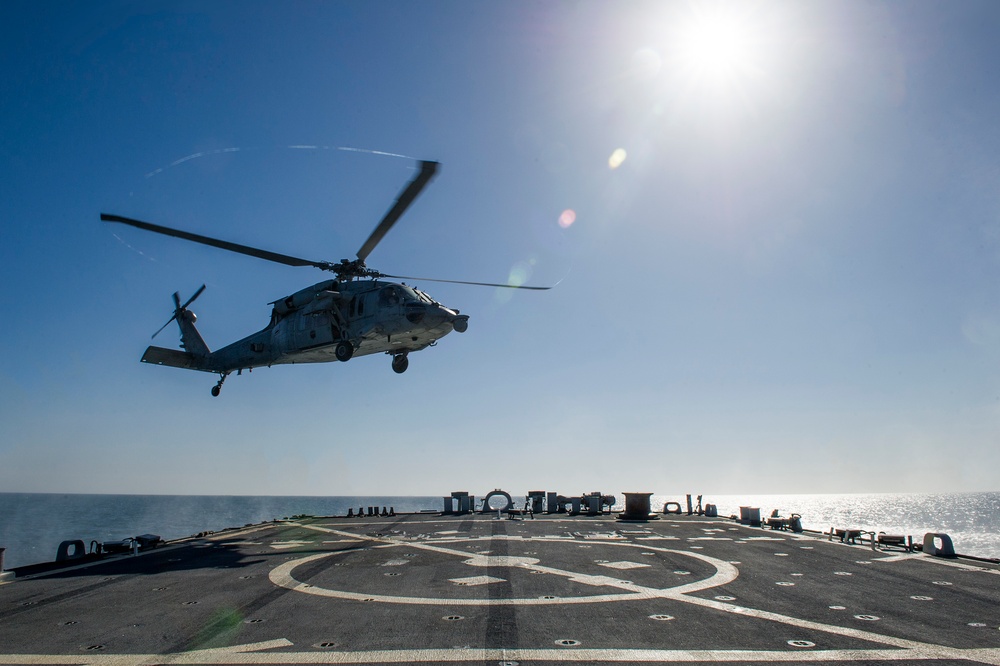 Flight operations aboard USS Gonzalez