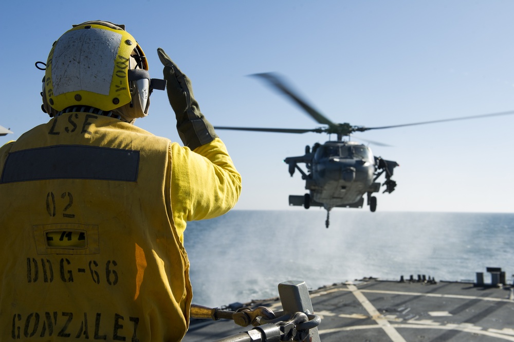 Flight operations aboard USS Gonzalez