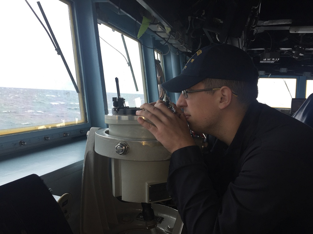 USS Porter sailor at work