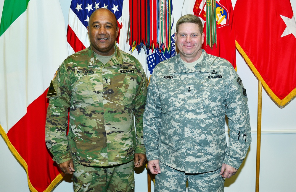 Maj. Gen. Mark W. Yenter visited Caserma Ederle in Vicenza, Italy