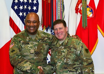 Maj. Gen. Mark W. Palzer visited Caserma Ederle in Vicenza, Italy