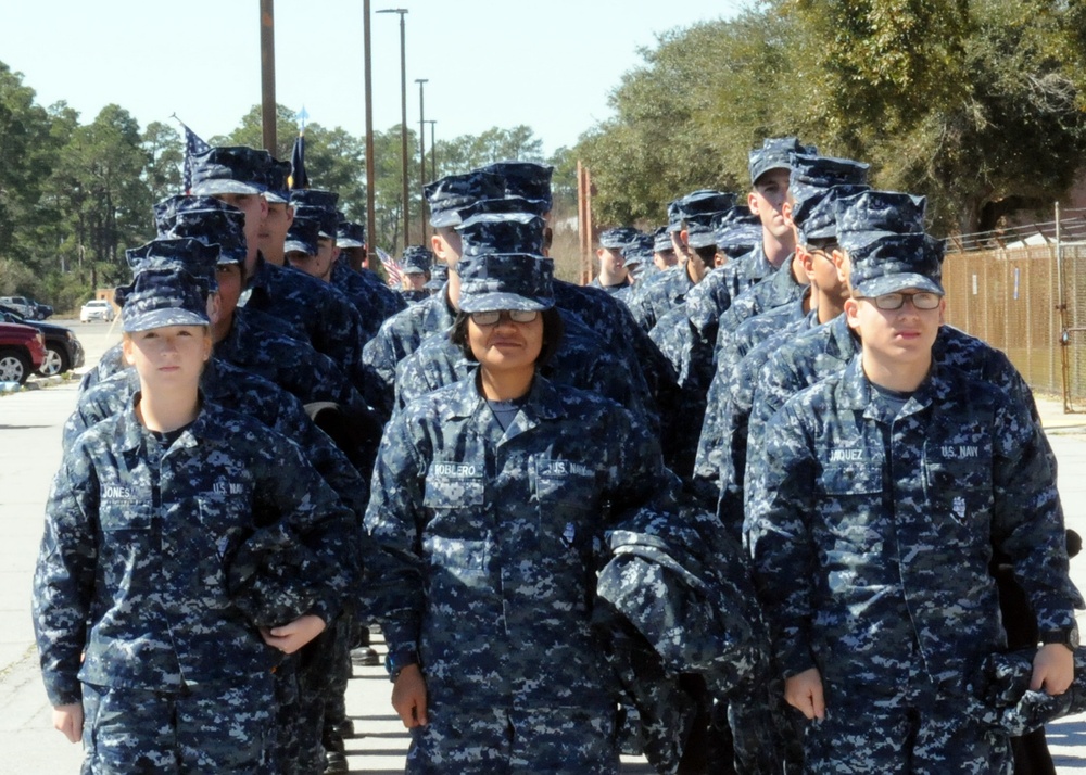 Center for Information Dominance Unit Corry Station students marching