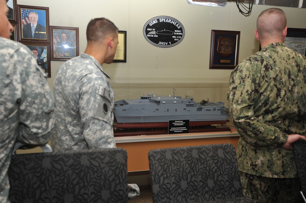 JTF troopers tour the USNS Spearhead