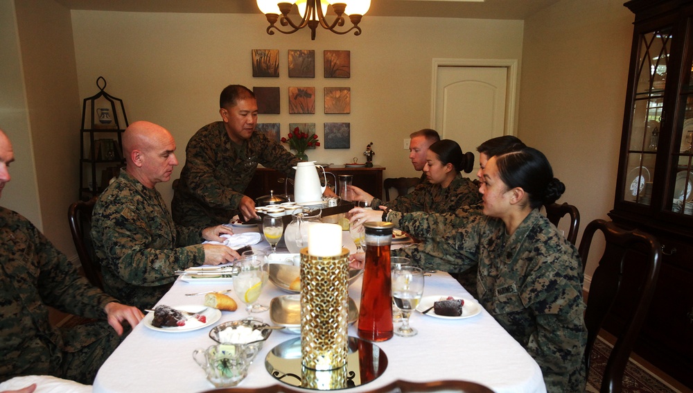 1st MLG leaders break bread with meritorious sergeants