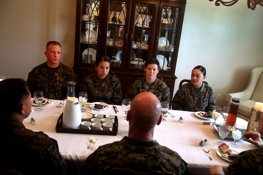 1st MLG leaders break bread with meritorious sergeants