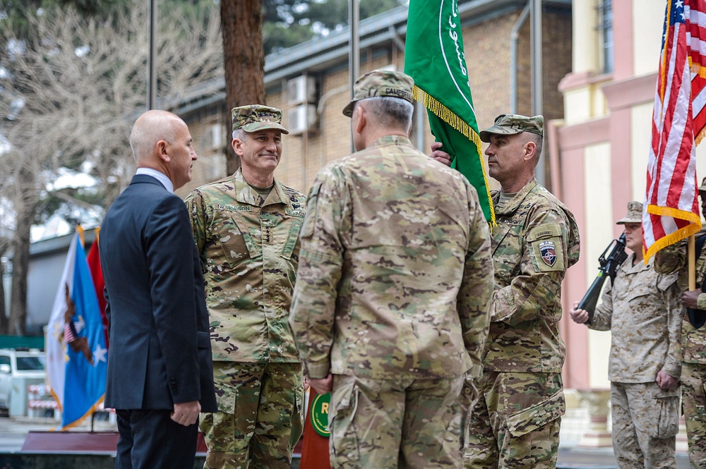 COMRS change of command ceremony – Gen. Campbell to Gen. Nicholson