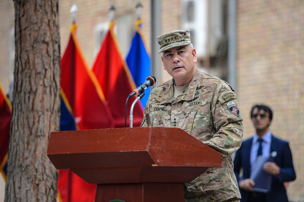 COMRS change of command ceremony – Gen. Campbell to Gen. Nicholson