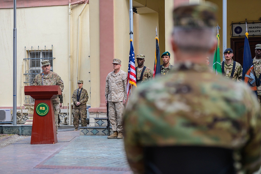 COMRS change of command ceremony – Gen. Campbell to Gen. Nicholson