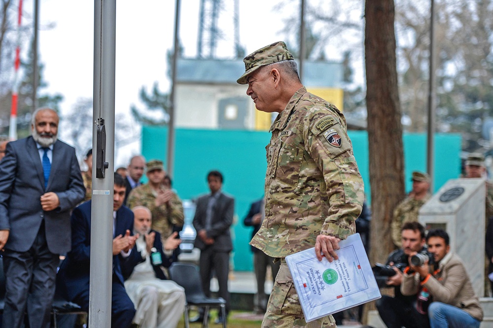 COMRS change of command ceremony – Gen. Campbell to Gen. Nicholson