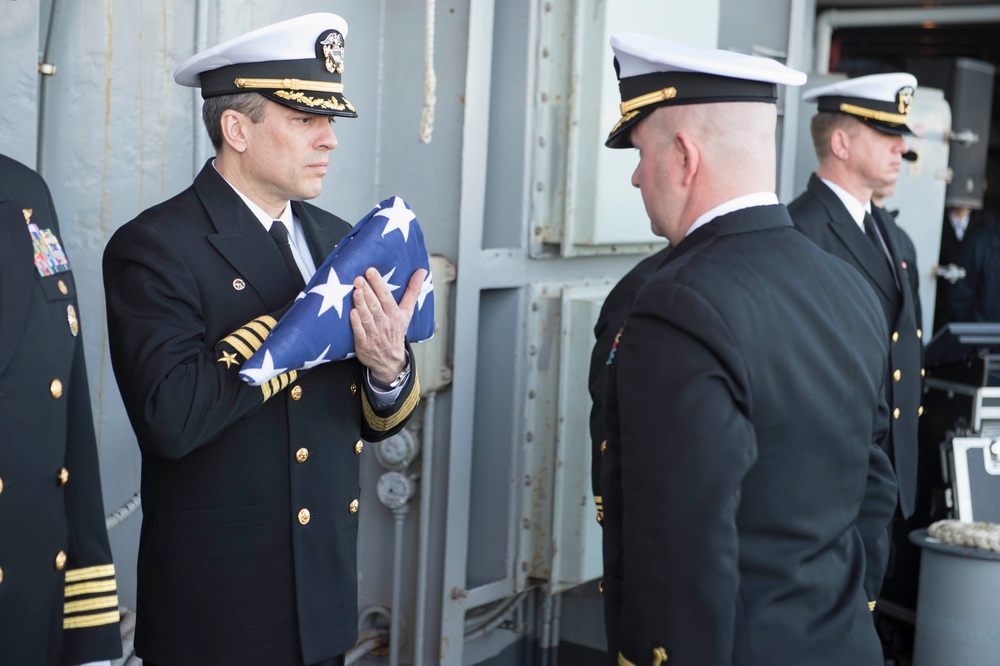 USS Dwight D. Eisenhower conducts burial at sea ceremony