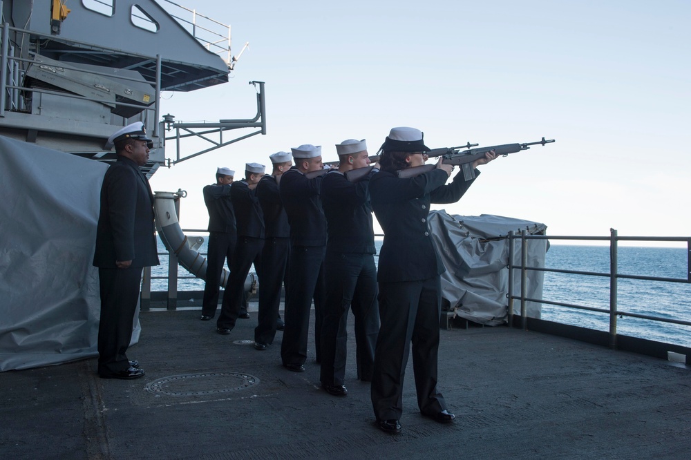 USS Dwight D. Eisenhower conducts burial at sea ceremony