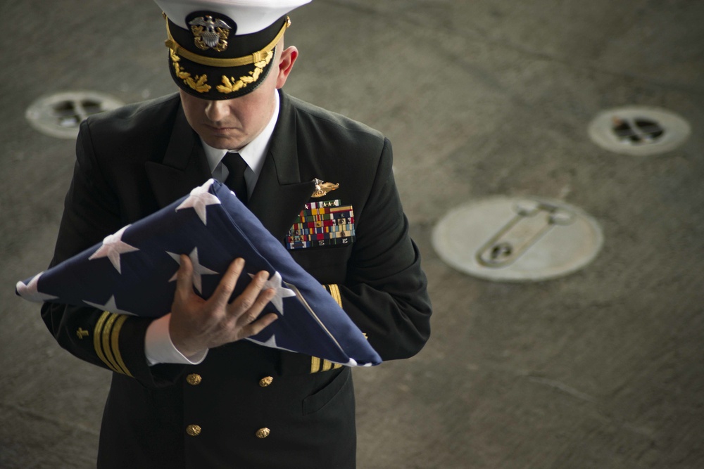 USS Dwight D. Eisenhower conducts burial at sea ceremony