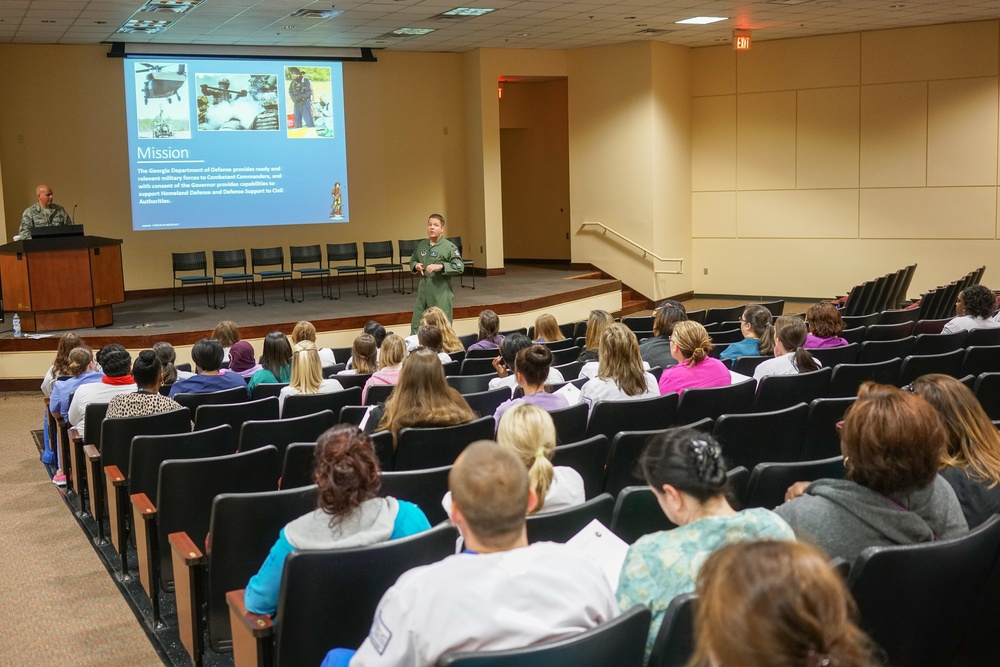 116th Air Control Wing speaks to medical students at Central Georgia Technical College