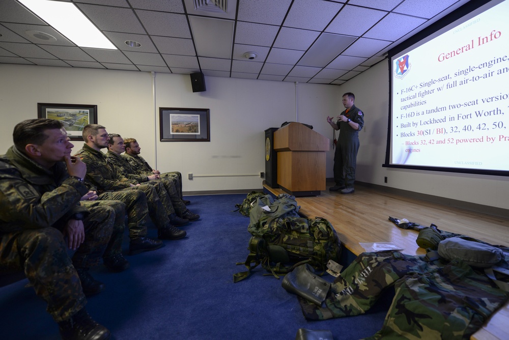German JTACs receive F-16 capabilities briefing at New Jersey Air National Guard's 177th Fighter Wing