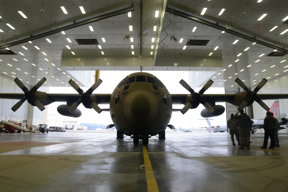 JBER tows static C-130 for restoration