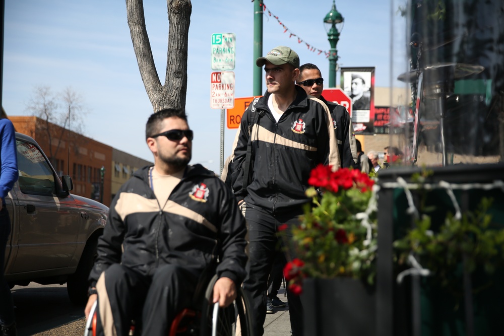 U.S. Marines from Wounded Warrior Battalion- East and Colombian wounded warriors tour historic sites in San Diego, Calif.