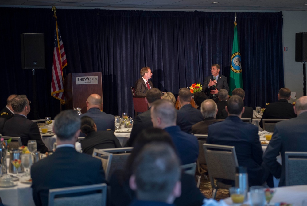 Secretary of defense visits Seattle