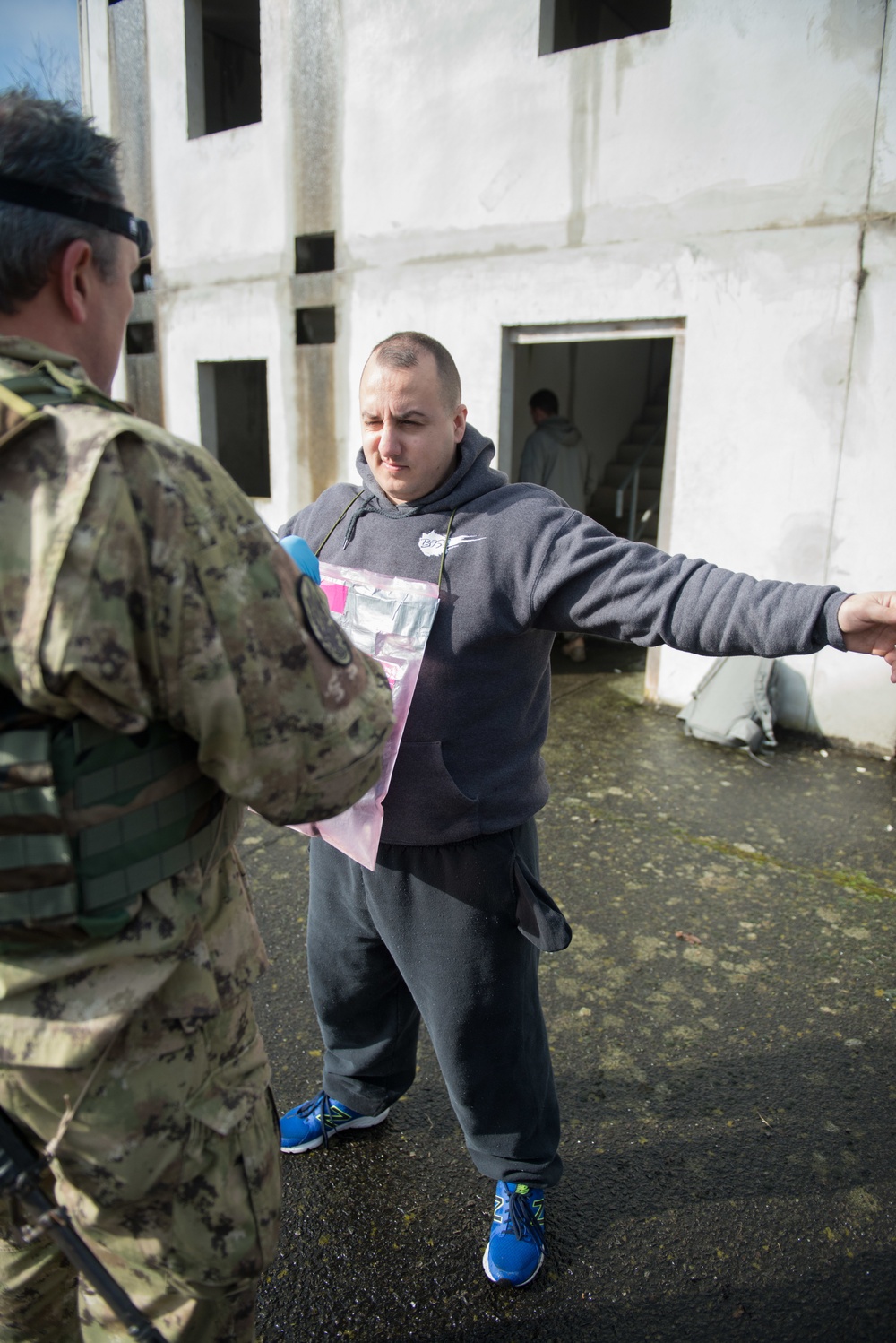 US Airmen role-play in a Special Operations Forces Training