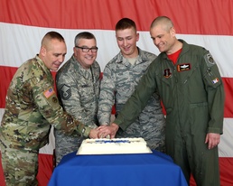 Cutting the birthday cake