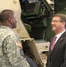 Artillery NCO gives capabilities brief to Secretary of Defense