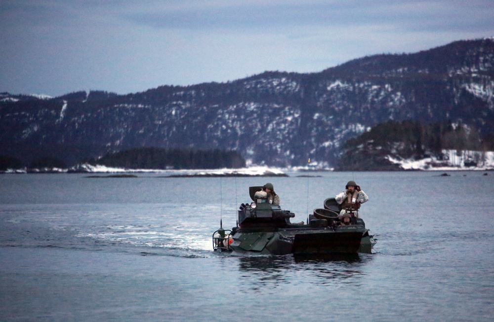 2nd AA Bn., coalition forces storm a Fjord during Cold Response 16