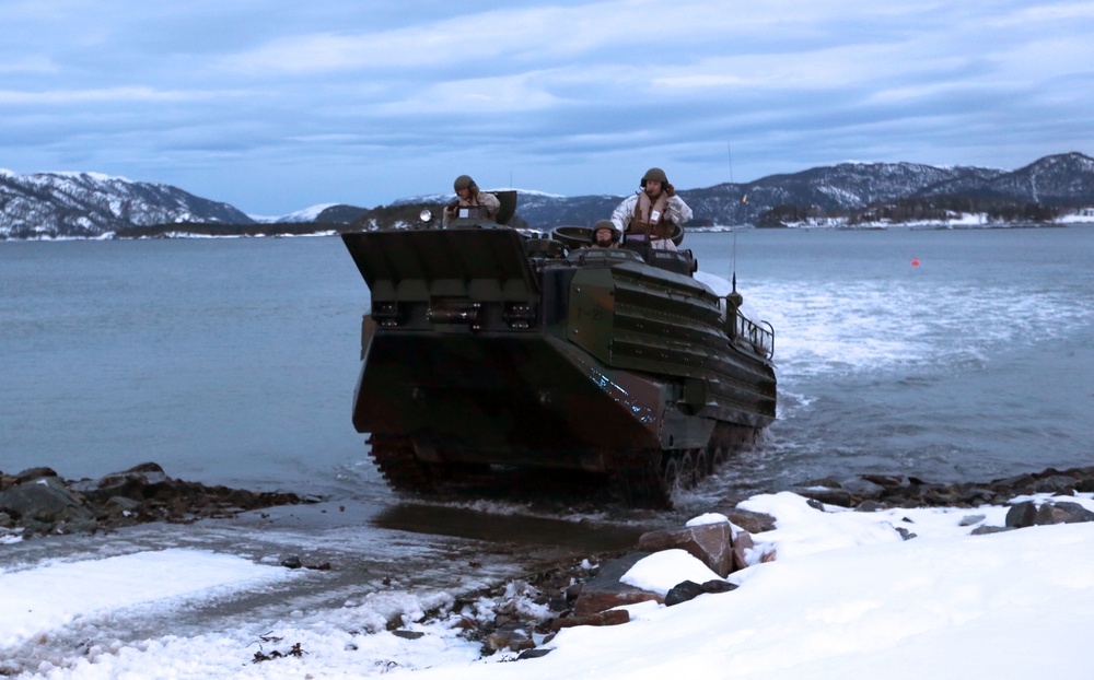 2nd AA Bn., coalition forces storm a Fjord during Cold Response 16