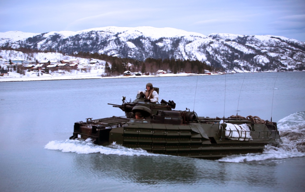 2nd AA Bn., coalition forces storm a Fjord during Cold Response 16